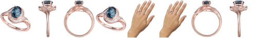 Macy's London Blue Topaz (1-3/8 ct. t.w.) & Diamond (1/4 ct. t.w.) Swirl Ring in 14k Rose Gold